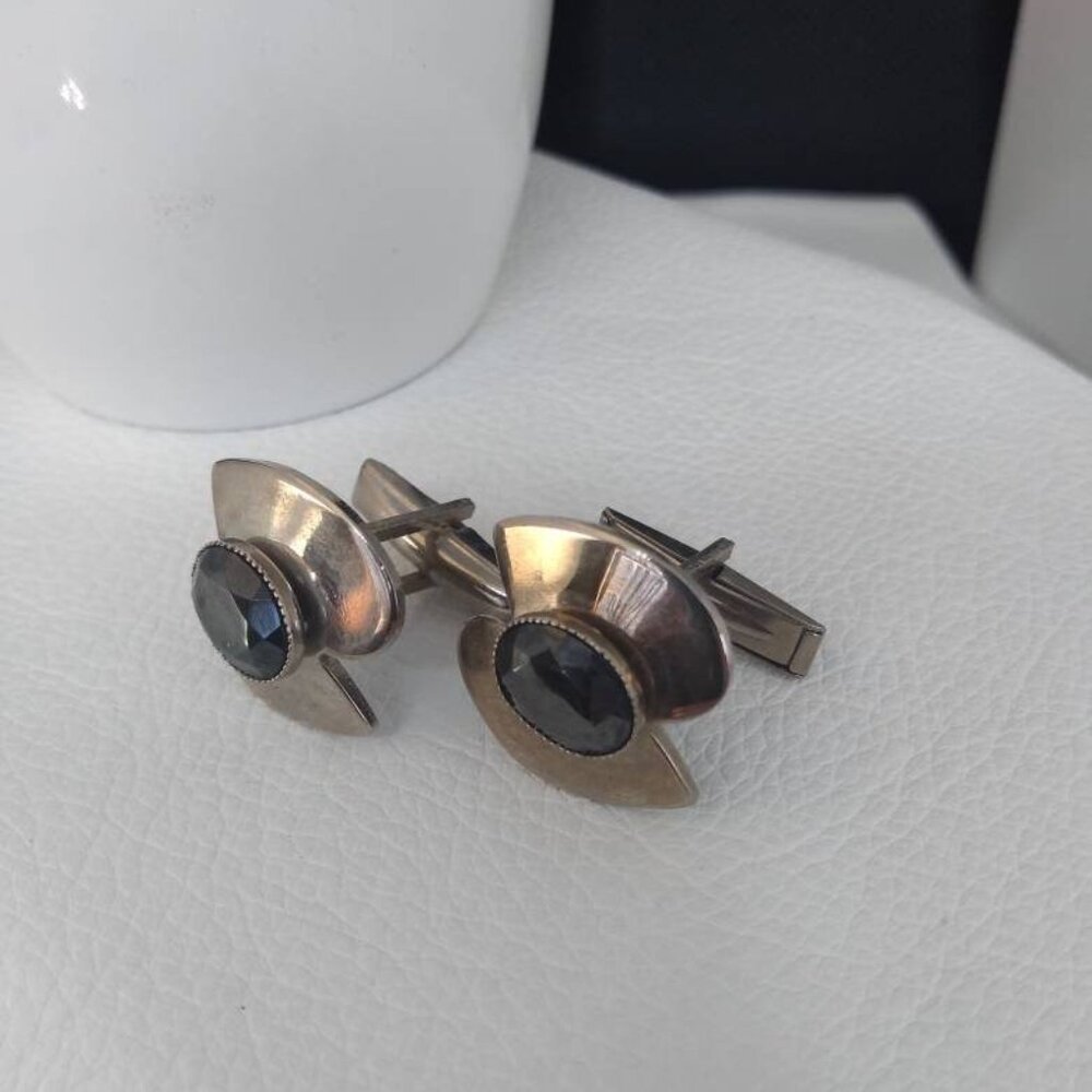 Vintage Art Deco with Black Accent cufflinks cuff links Tuxedo Formalwear grooms